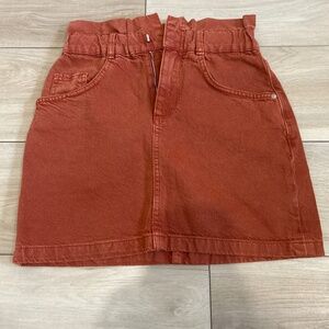 Zara orange denim short mini skirt